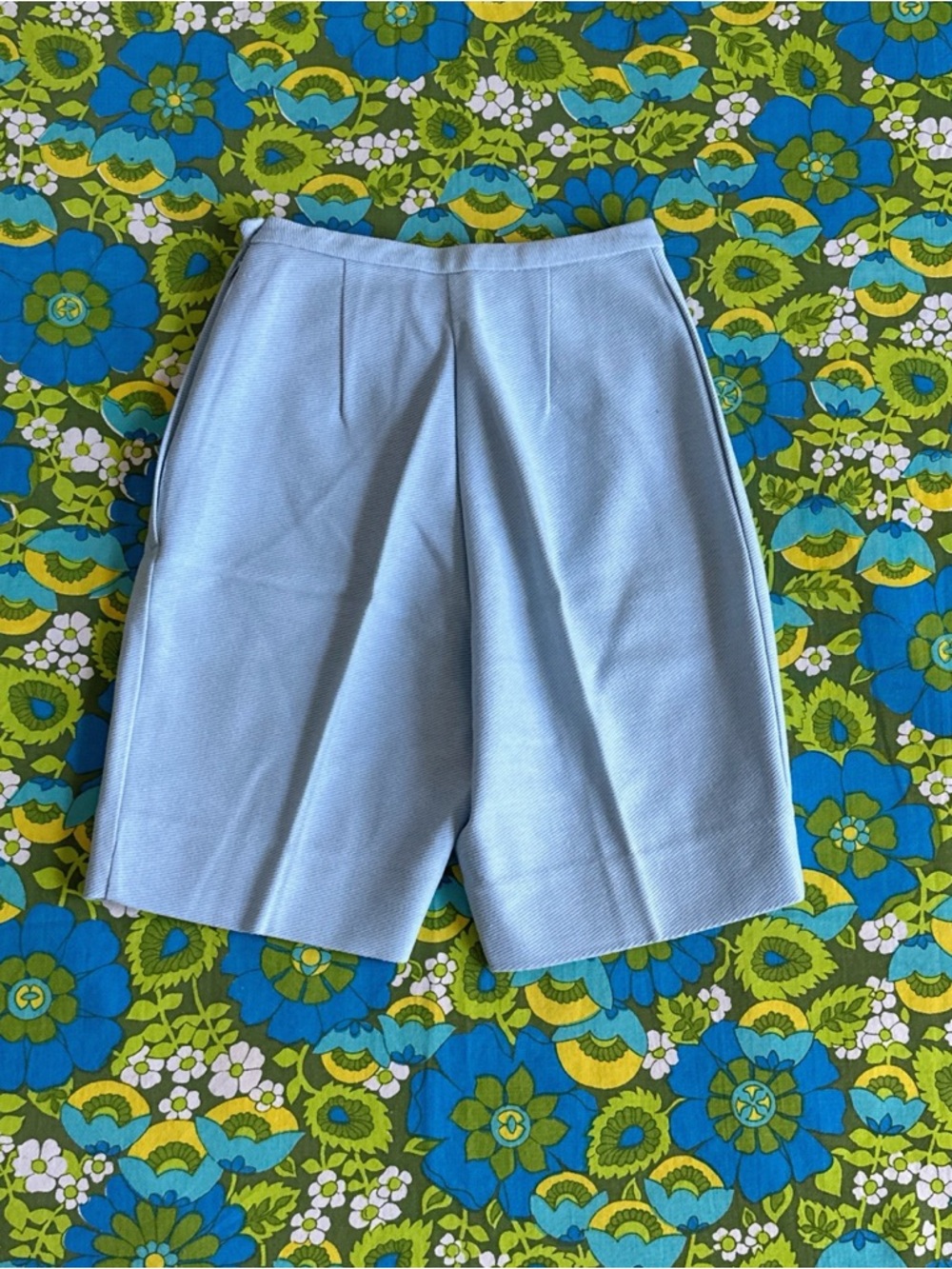 vintage 50's 60's Jantzen Pastel Blue High-Waist Bermuda Shorts usa vtg